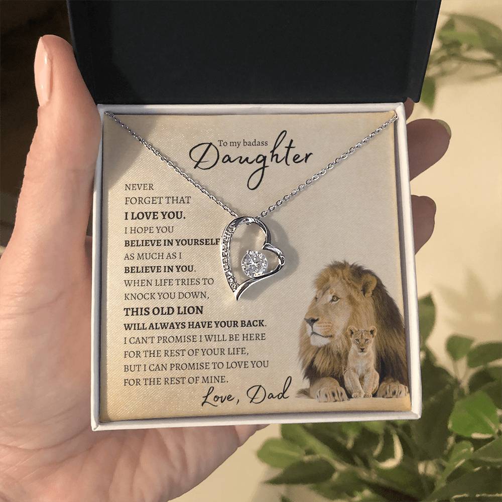 To My Daughter From Dad (Lion Card) - Forever Love Necklace