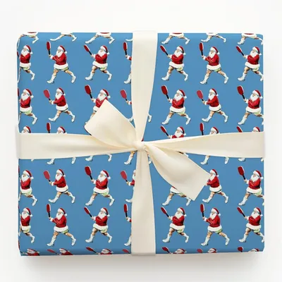 Paddle Game Santa - Gift Wrap for Christmas, Holidays Wrapping Paper, Christmas Wrapping Paper