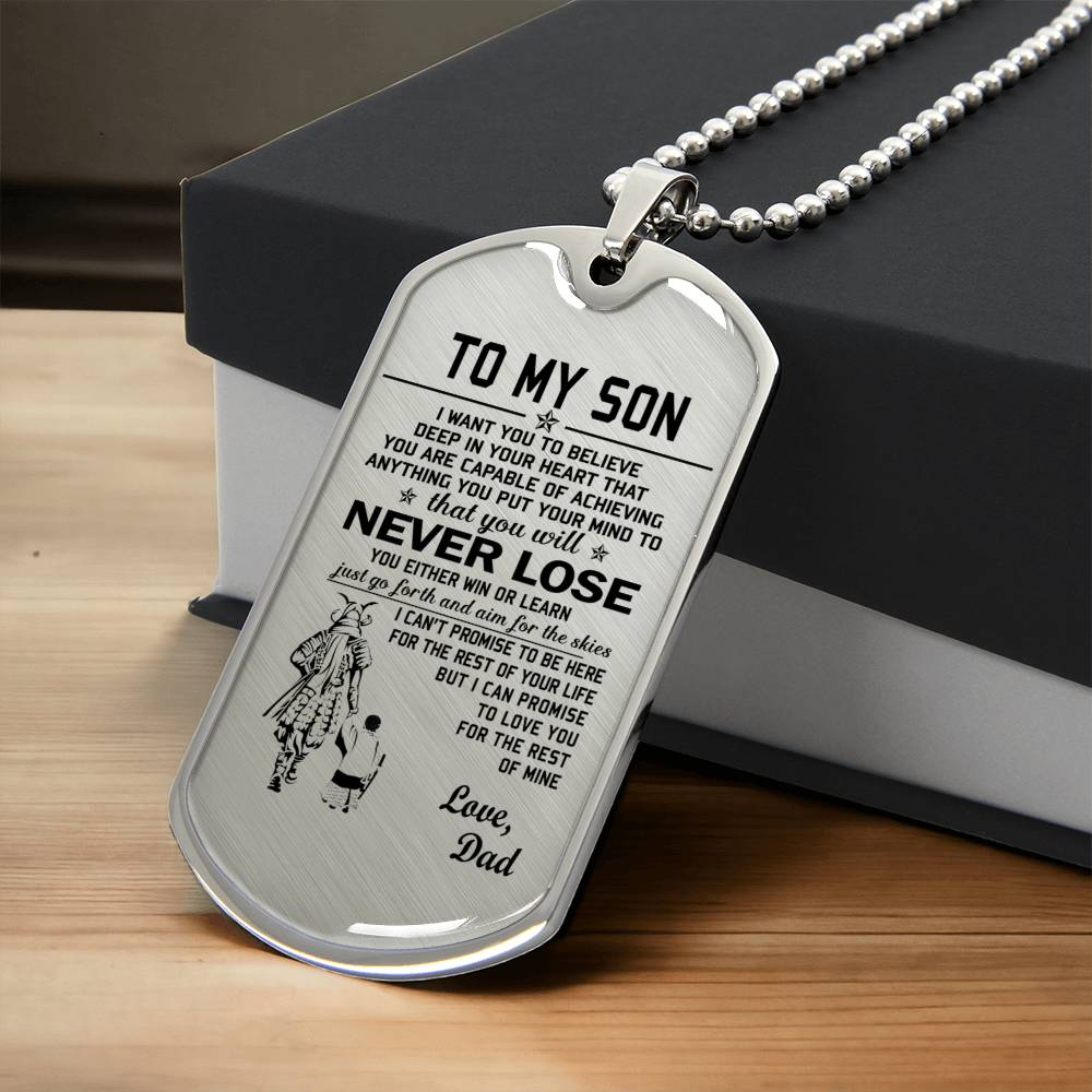 To My Son Samurai - Army Tag Necklace, Dog Tag
