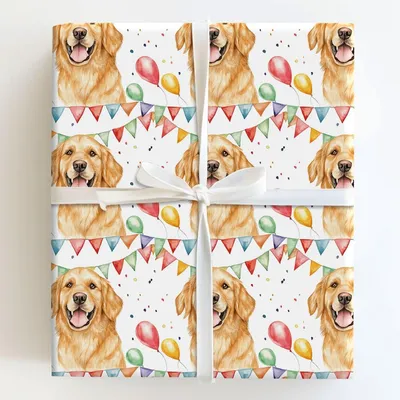 Retriever of All Things Fun - Gift Wrap for Christmas, Holidays Wrapping Paper, Christmas Wrapping Paper
