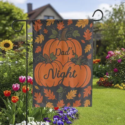 Dad'S Night Pumpkin Vertical Garden Flag, Fall Season Quote Decor, Autumn Leaves Harvest Yard Banner, Funny Father'S Day Gift For Him Vertical Garden Flag
