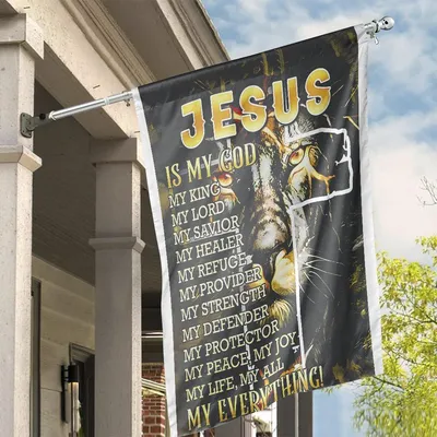 Jesus Is My Everything Flag, Christian Flag Outdoor Decoration Vertical House Flag