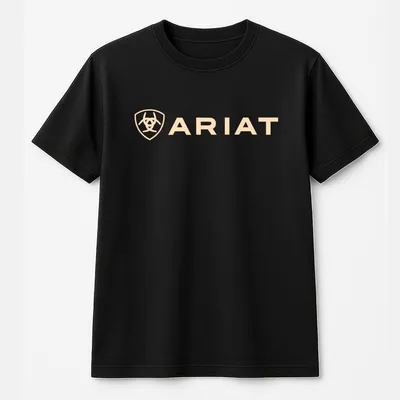 Ariat Men'S & Women'S Camo Dad T-Shirt Tribal Skull & Arrow Graphic On Black Unisex Relaxed Fit T-Shirt Western