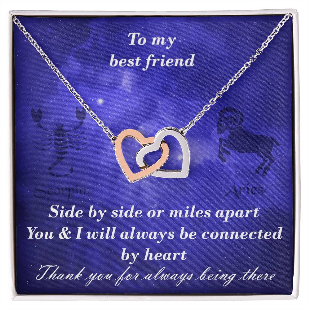 Scorpio To Aries Best Friend Interlocked Hearts Necklace Interlocking Hearts Necklace