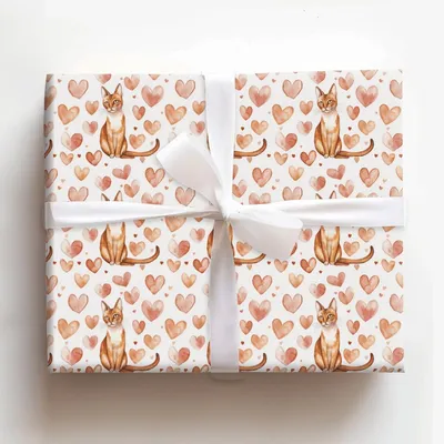 Abyssinian Valentine - Gift Wrap for Christmas, Holidays Wrapping Paper, Christmas Wrapping Paper