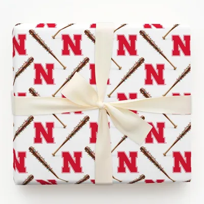 Husker Holiday Sluggers - Gift Wrap for Christmas, Holidays Wrapping Paper, Christmas Wrapping Paper