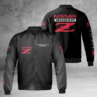 Nissan Z Series Automotive Design, Iconic Fairlady Z Windproof Bomber Jacket, Japanese Sports Car Gear, Enthusiast Apparel Bomber Jacket