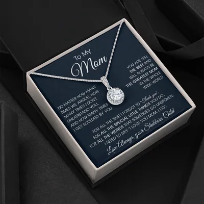 To My Mom Necklace - No Matter How Many Times We Argue, Mother's Day Gift, Mom Birthday Message Card