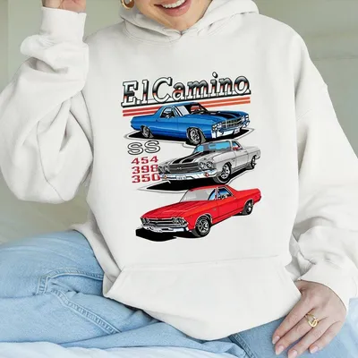 El Camino Classic Car Graphic Hoodie Gift For Him Her Casual Cotton Hoodie For Men For Women