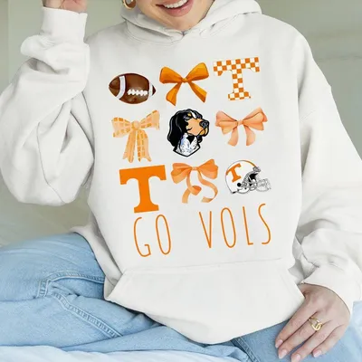 Tennessee Vols Go Vols Hoodie Orange Bow Football Hoodie College Game Day Outfit Cute Spirit Hoodie Unisex Tailgate Top