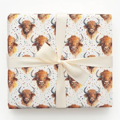 Horns Over Confetti - Gift Wrap for Christmas, Holidays Wrapping Paper, Christmas Wrapping Paper