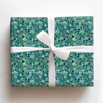 Emerald Mosaic - Gift Wrap for Christmas, Holidays Wrapping Paper, Christmas Wrapping Paper
