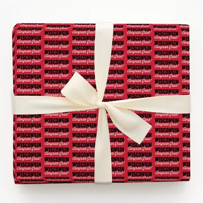 Wisconsin Congrats Grad - Gift Wrap for Christmas, Holidays Wrapping Paper, Christmas Wrapping Paper