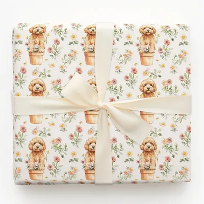 Paws and Petals - Gift Wrap for Christmas, Holidays Wrapping Paper, Christmas Wrapping Paper