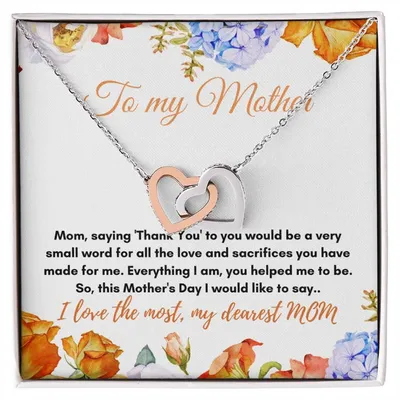 To My Mother Interlocking Hearts Necklace