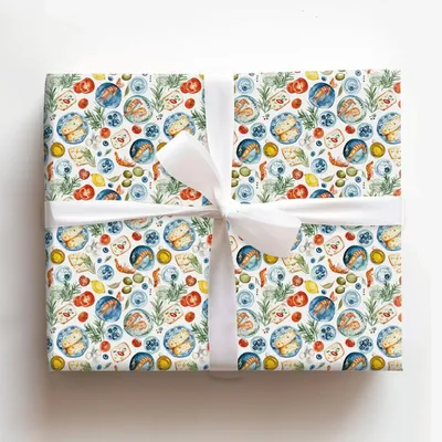 Shrimp See Food - Gift Wrap for Christmas, Holidays Wrapping Paper, Christmas Wrapping Paper