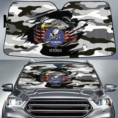 Bald Eagle American Flag White Grey Camo Cow Pattern Printed Car Sun Shades Cover Auto Windshield PrintSyde