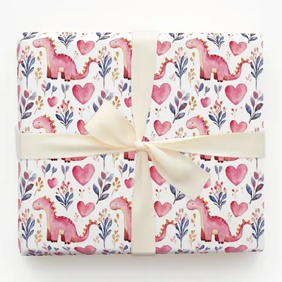 Roar for Love - Gift Wrap for Christmas, Holidays Wrapping Paper, Christmas Wrapping Paper