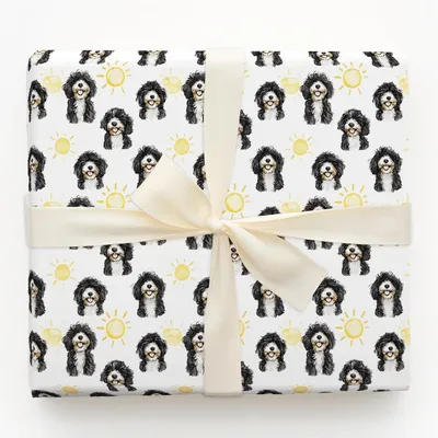 Sunny Day with the Bernadoodles - Gift Wrap for Christmas, Holidays Wrapping Paper, Christmas Wrapping Paper
