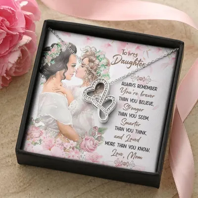 To My Daughter 2 Double Hearts Necklace