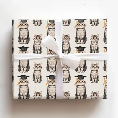 Scottish Fold Graduate - Gift Wrap for Christmas, Holidays Wrapping Paper, Christmas Wrapping Paper