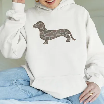 Dachshund Duck Camo Hoodie, Duck Camo Wiener Dog, Duck Camo Doxie, Doxie Lover Hoodie, Dachshund Mom Dad Hoodie
