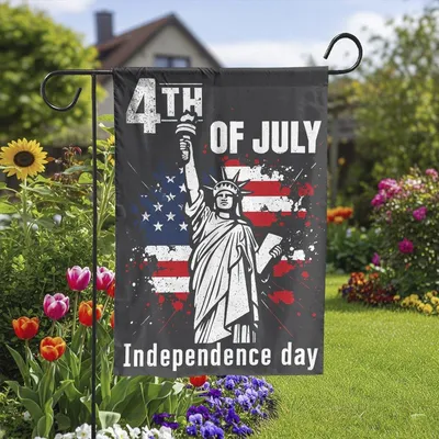 Statue Of Liberty Garden Flag, 4th Of July Patriotic Yard Decor, Independence Day Outdoor Banner, American Flag Summer Porch Decoration Vertical Garden Flag