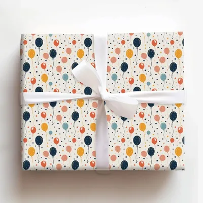 Balloon Decor - Gift Wrap for Christmas, Holidays Wrapping Paper, Christmas Wrapping Paper