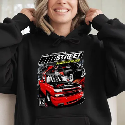 Pro Street Racing Hoodie Fast Truck Graphic Mexico Street Scene Car Enthusiast Gift Streetwear For Gearheads Unisex