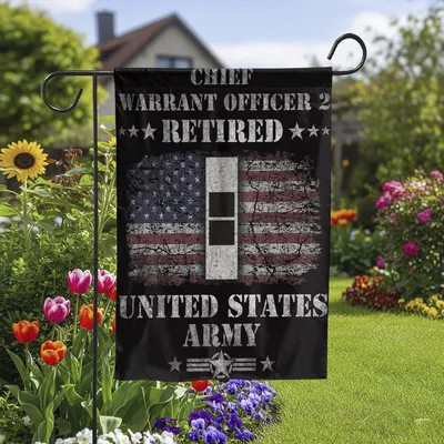 Vertical Garden Flag Us Army Chief Warrant Officer 2 Retired Cwo2 Military Veteran Gift Double-Sided Vertical Garden Flag