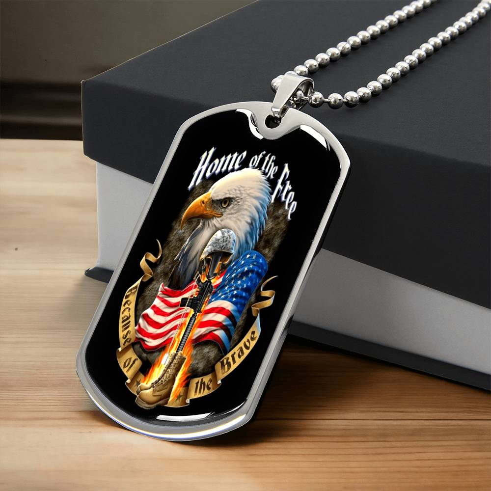 Home Of The Free - Army Tag Necklace, Dog Tag