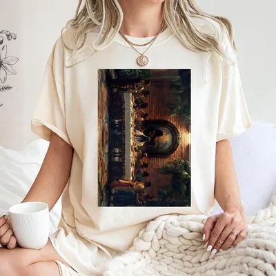 Retro The Last Supper Canvas Painting With Black Jesus And 12 African Americans Wooden Frame Wall Art For Home Decor T-Shirt