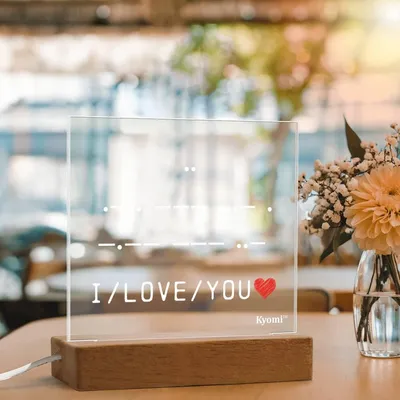 I Love You Morse Code - Acrylic Square Plaque