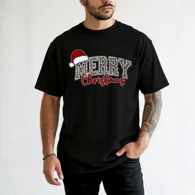 Merry Christmas Cute Winter T-Shirt T-Shirt T-Shirt Retro Gift For Xmas Cotton Womenswear T-Shirt