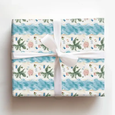 Sandy Shores - Gift Wrap for Christmas, Holidays Wrapping Paper, Christmas Wrapping Paper