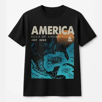 Gulf Of America Est 2025 T-Shirt,T-Shirt Unisex Full Color Full Size For Man And Women,All Size.Casual Round Neck