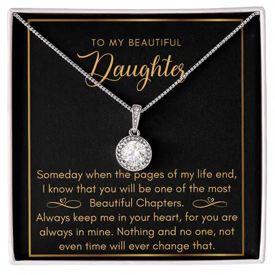 Daughter, Most Beautiful Chapters - Infinity Bracelet, Daughter Birthday, Mom And Daughter Gift, Valentine's, Mother's Day, Daughter Graduation Gift, Wedding Necklace, Love Pendant Necklace, Love Pendant Necklace, Christmas Gifts, Anniversary Gift