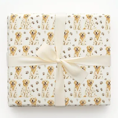 Sleepover with the Goldens - Gift Wrap for Christmas, Holidays Wrapping Paper, Christmas Wrapping Paper