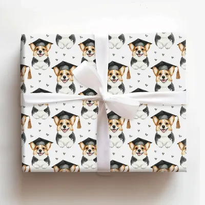 Corgi Graduate - Gift Wrap for Christmas, Holidays Wrapping Paper, Christmas Wrapping Paper