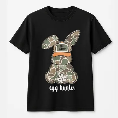 Easter Egg Hunter Bunny With Hat Cap T-Shirt,Oldschool Camo Bunny Easter T-Shirt,Bunny Easter'S Day,Easter Gift