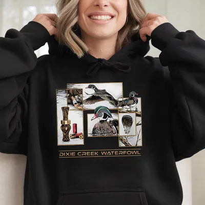 Dixie Creek Waterfowl Hoodie - Detailed Duck Hunting Graphics, Unisex Hoodie With Rugged Style, Perfect For Outdoor Enthusiasts And Nature Lovers