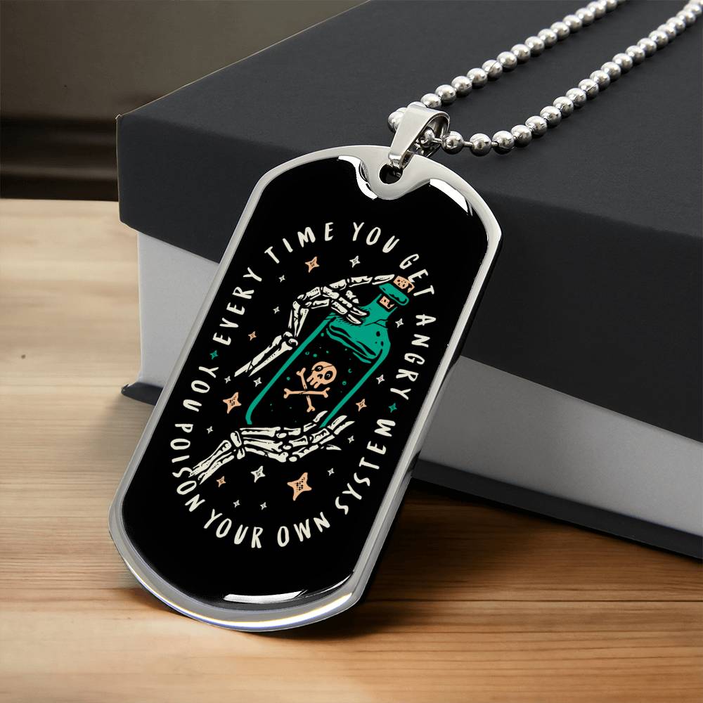 Don't Get Angry Dog Tag Necklace - Army Tag Necklace, Dog Tag