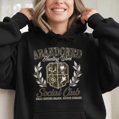 Abandoned Hunting Wife Social Club Hoodie Camo Hunting Wife Hoodie Camo Dude Girls Camo Bow Hoodie Full Sizes Full Color