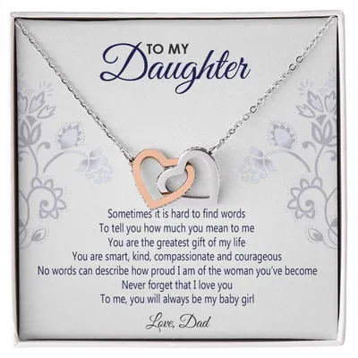To My Daughter - You Will Always Be My Baby Girl Interlocking Hearts Necklace