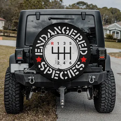 Endangered Species Manual Gear Spare Tire Cover, Stick Shift Pattern Design, Funny Car Enthusiast Gift, Waterproof Uv Protection Wheel Cover, Universal Fit Spare Tire Cover