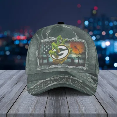 Baseball Cap Green Bay Packers Denim Patch With Sunset Field And Stars Stripe Design Baseball Cap