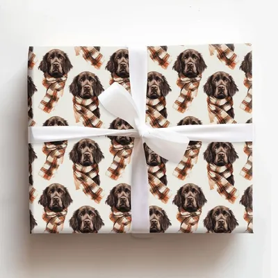 Bundle Up with the Boykin Spaniel - Gift Wrap for Christmas, Holidays Wrapping Paper, Christmas Wrapping Paper