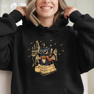 Retro Night Dragon Fan Hoodie Winged Creature Fantasy Hoodie Magical Flight Park Drop 2025 Washed Adventure Graphic Unisex