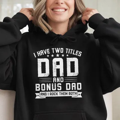 Step Dad Father'S Day Gift Hoodie Unisex Hoodie For Men Classic Streetwear Back Print Perfect For Dads And Bonu