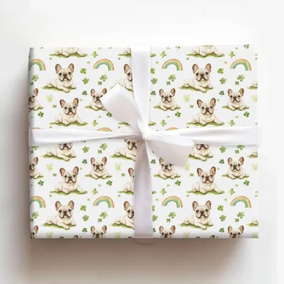 Rainbows with the Bulldogs - Gift Wrap for Christmas, Holidays Wrapping Paper, Christmas Wrapping Paper